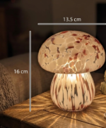 Stiklo stalinė naktinė lempa - grybas LED – Paveikslėlis 2