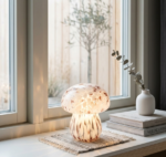 Stiklo stalinė naktinė lempa - grybas LED – Paveikslėlis 7