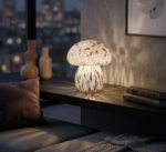 Stiklo stalinė naktinė lempa - grybas LED – Paveikslėlis 3