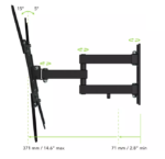 Televizoriaus sieninins laikiklis 32-55'' iki 25kg tv reguliuojamas pasukamas – Paveikslėlis 3