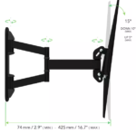Televizoriaus tvirtas sieninins laikiklis 40-85'' iki 60kg tv reguliuojamas pasukamas – Paveikslėlis 2