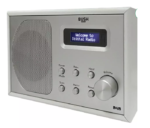 Nešiojamas radijas su žadintuvu retro Bush FM Baltas medienos efektas