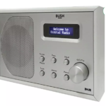 Nešiojamas radijas su žadintuvu retro Bush FM Baltas medienos efektas