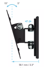 AVF Monitoriaus TV sieninis laikiklis iki 28'' 10kg pasukamas ir pakreipiamas – Paveikslėlis 3